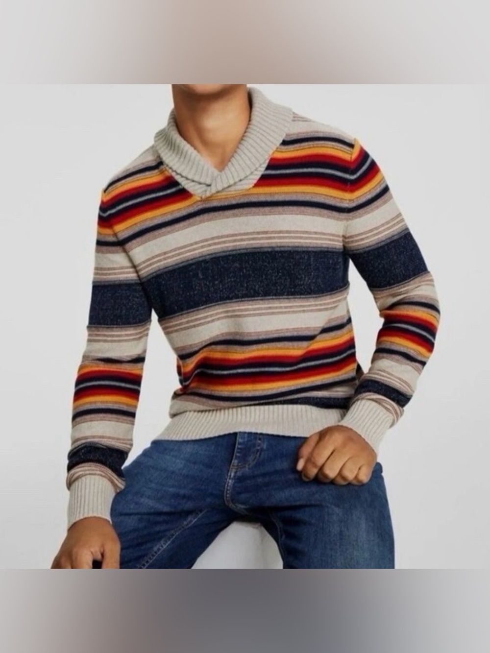 Sun + Stone Men’s Cotton Striped Sweater